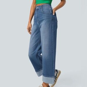 NWOT Wide-Leg Cuffed Jeans – Size XL (14)